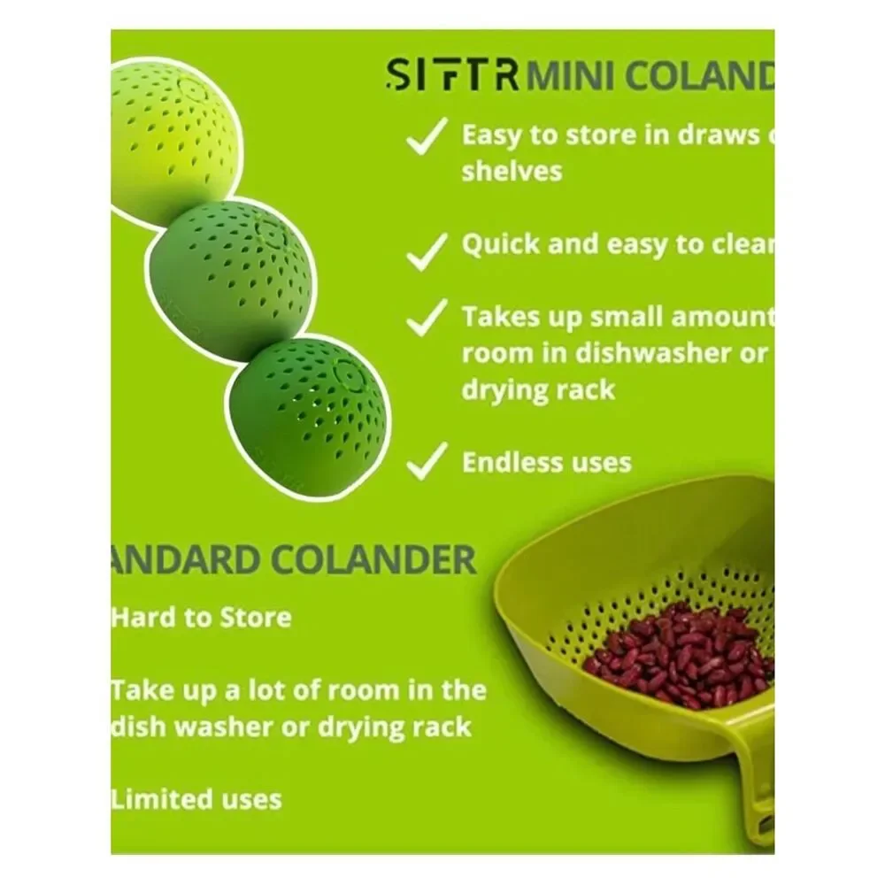 Nesting Can Strainer Mini Colander Set - Silicone Can Strainers